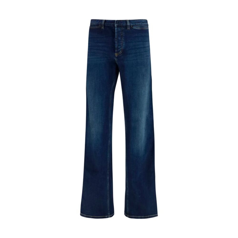 Gucci Men Cotton Jeans With Web Stripe